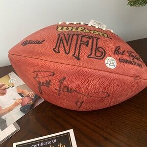 Brett Favre Wilson NFL Autographed Football - Classic Brown